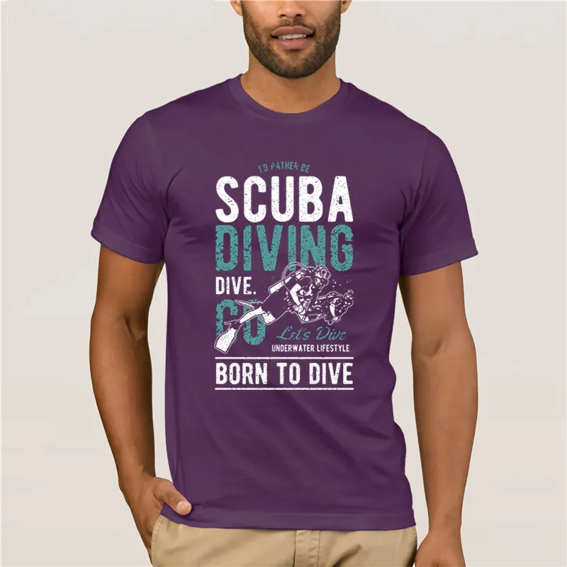 

New Summer Men's Casual Print T-Shirt Fashion Novelty Short-Sleeve Scuba Diving Letter T-shirt Gift Print Men's Tops
