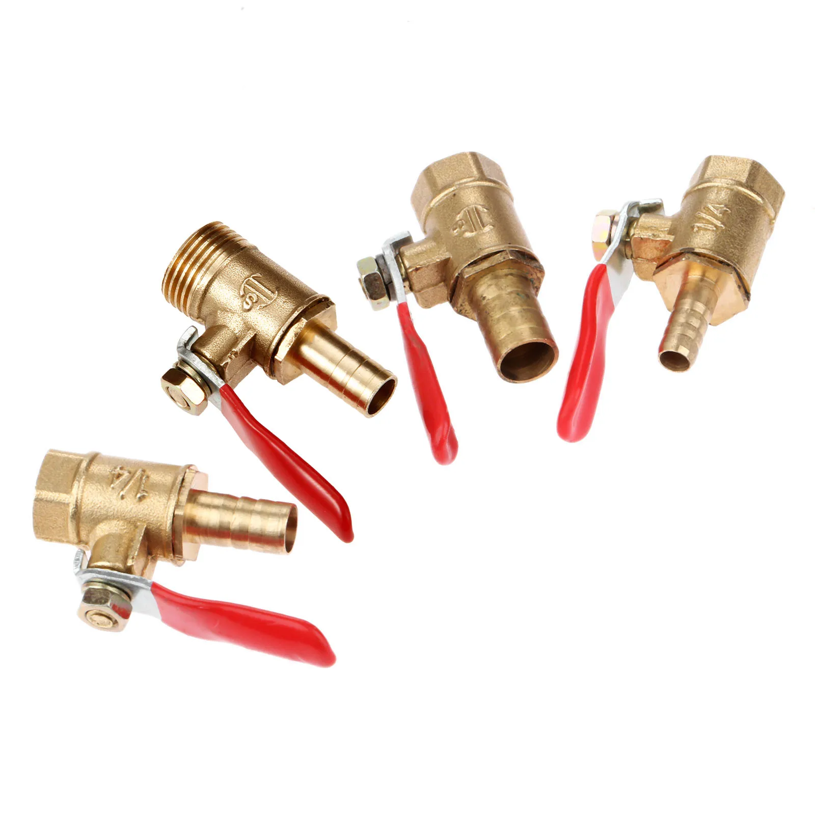 1 шт. латунный шаровой кран 1/4 дюйма 3/8 с женской на 6/8/10 мм прямой зазубренный