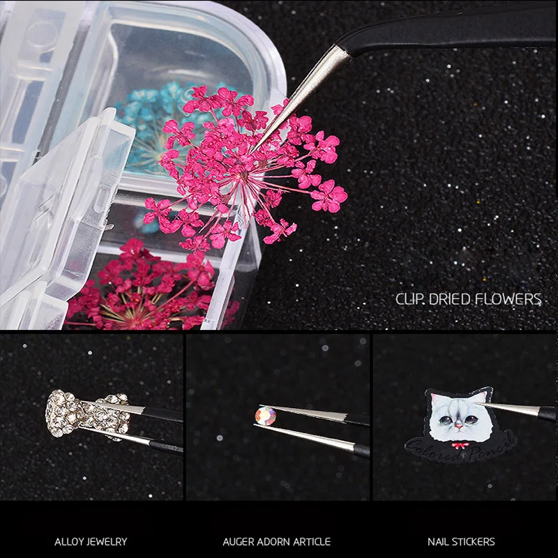 1 шт. стразы для украшения ногтей пинцет сухие цветы жемчуг кристаллы бриллианты