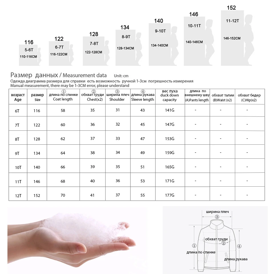 SP SHOW осень Зимний детский Верхняя Одежда О Образным Вырезом Пуховик Мех Енота