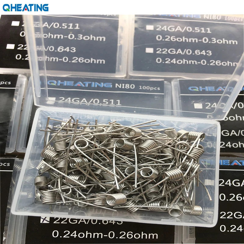 Qheater 100 шт./лот предварительно Встроенная NI80 готовая катушка 22 24 DIY нагревательный