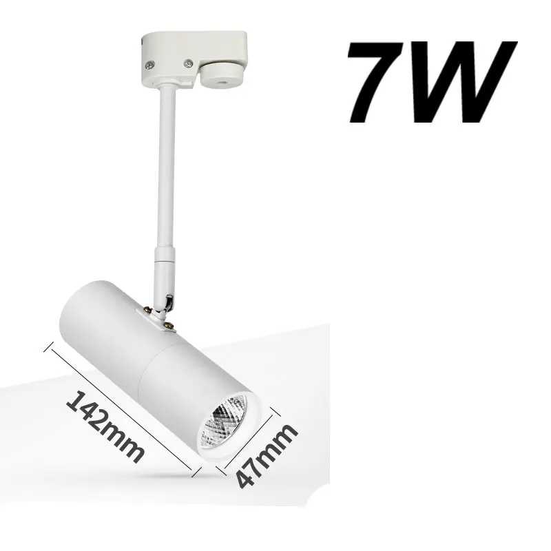 7W Track Type 3W/5 Вт/7 Вт/12 Вт/15 Вт выставочный пейзаж, настенные точечные светильники, черно-белый гибкий трек, лампа для кофейни, потолочный светодиодный прожектор для помещений - Цвет абажура: 7W Track Type
