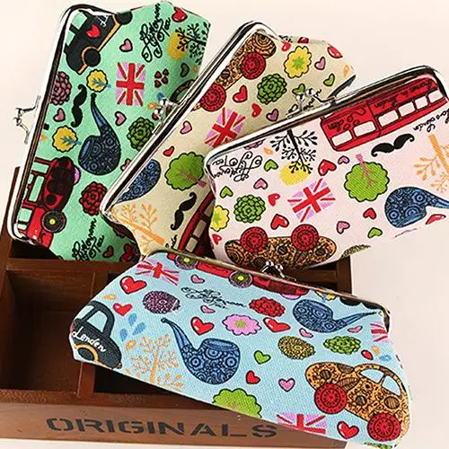 Мультфильм граффити холст Засов нулевой кошелек ключ монета держатель телефона