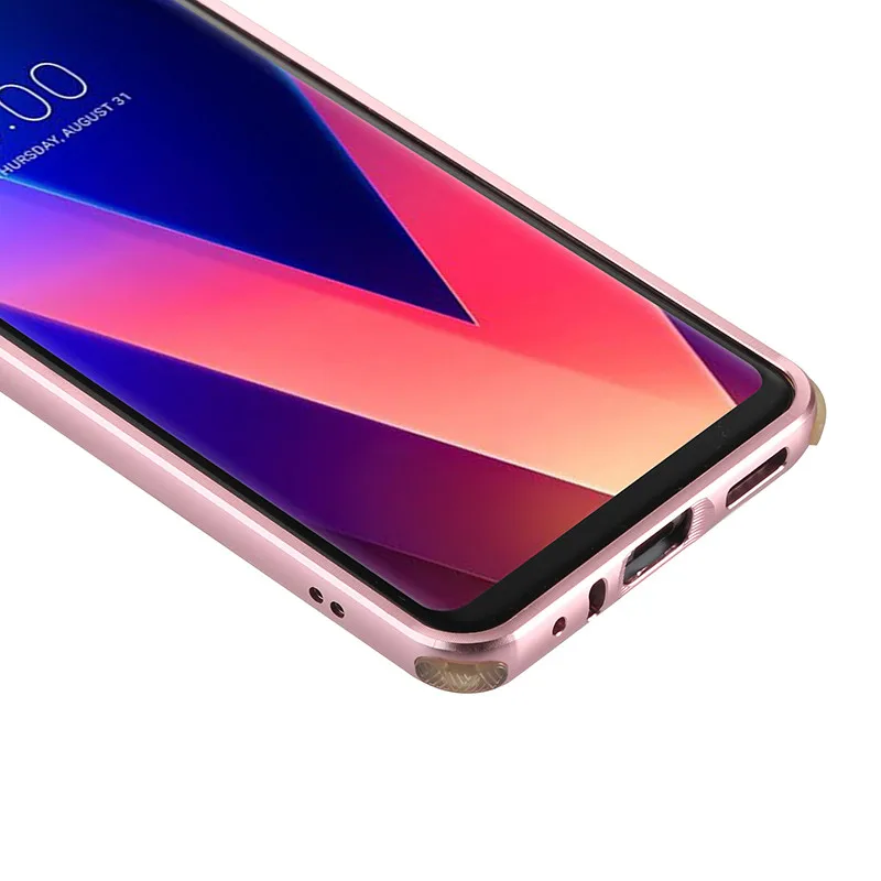 Противоударный металлический чехол из углеродного волокна для LG G5, G6, V10, V20, V30, задняя крышка, современный стиль, четыре угла, силиконовый