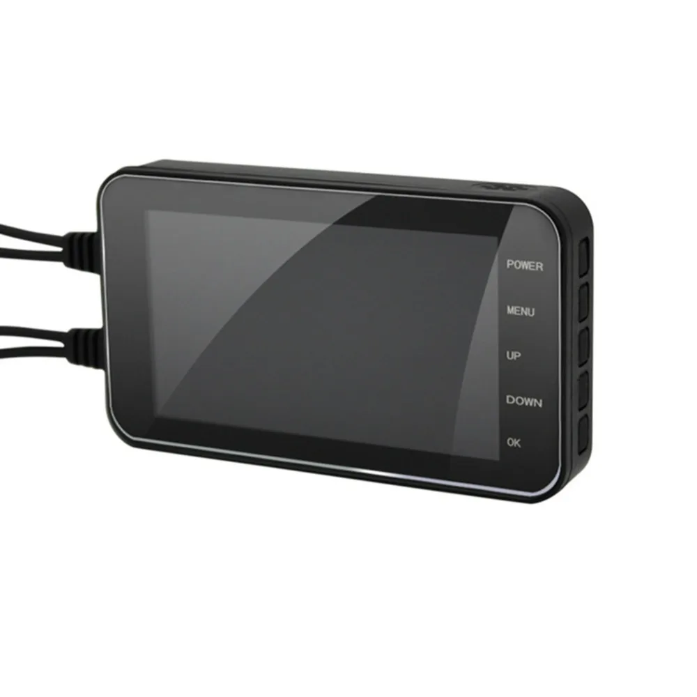 4" 1080P(Front)/720P(Back) WiFi Motorcycle DVR Driving Video Recorder Front& Rear Camera Dash Cam
