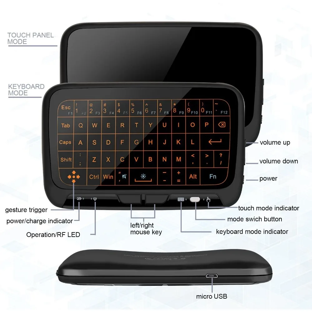 Беспроводная мини клавиатура QWERTY с сенсорным экраном 2 4 ГГц|sticker keyboard|transparent keyboard