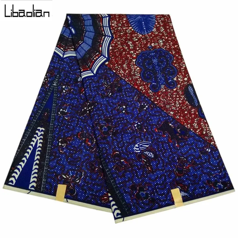 Новое поступление африканская восковая печать Горячая aArican Kente ткани 6 ярдов восковая печать ткань полиэстер для вечерние S1024-5