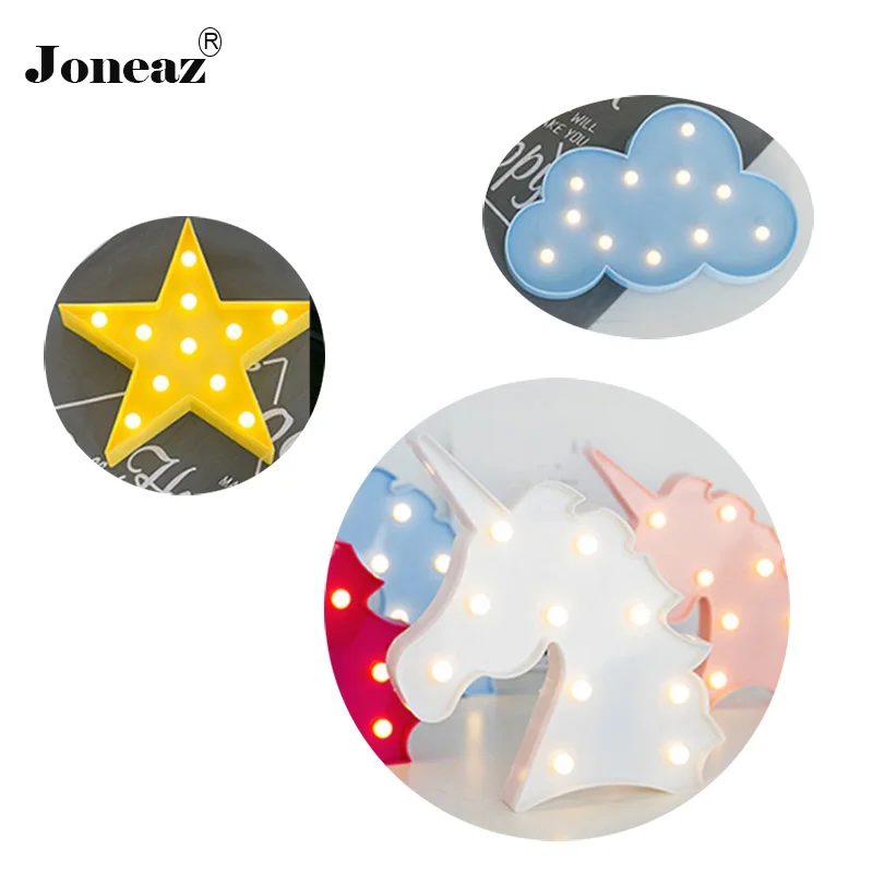 Светодиодный лампа ночник Фламинго Единорог огни ананас лампы Кактус Украшения