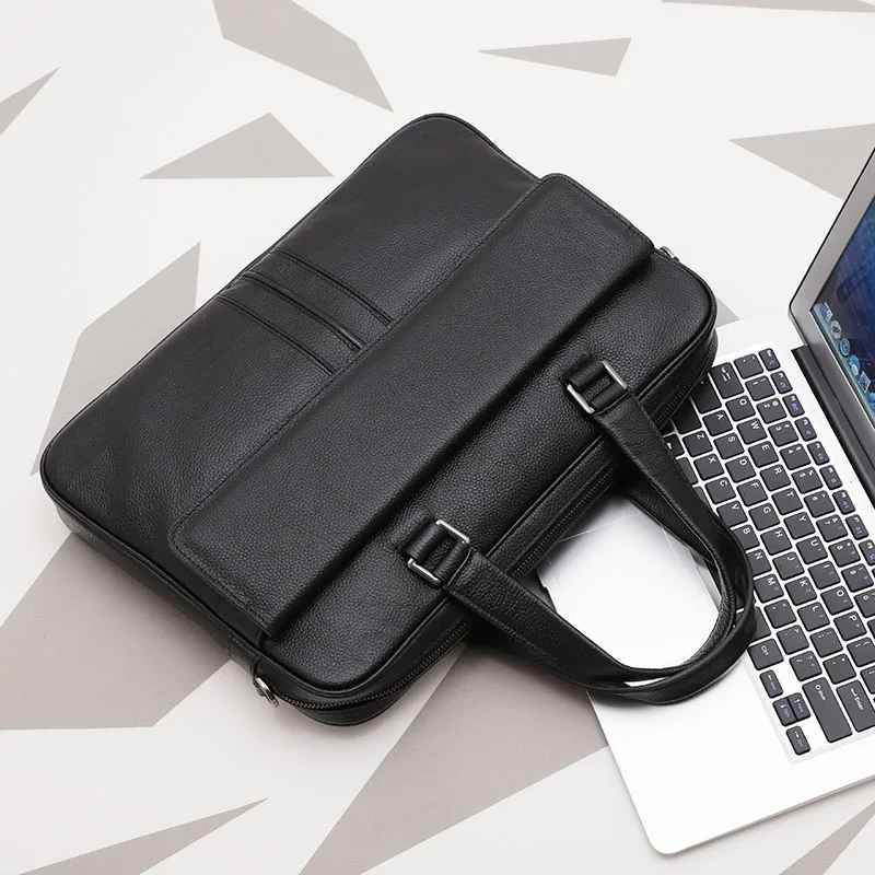 Деловая Мужская сумка повседневная из натуральной кожи большой