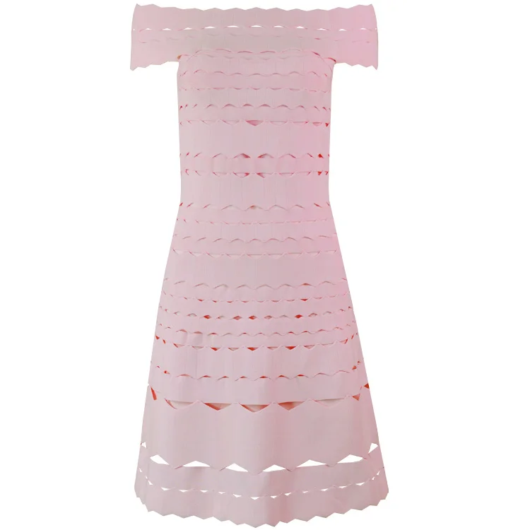 Одежда высшего качества черный розовый с открытыми плечами район Бандажное