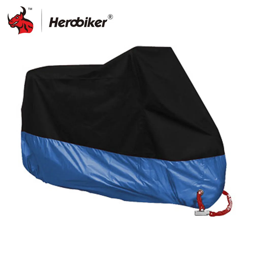 HEROBIKER мотоциклетный чехол для велосипеда всесезонный Водонепроницаемый Пылезащитный УФ защитный наружный внутренний мото скутер мотоциклетный дождевик - Цвет: Dark blue