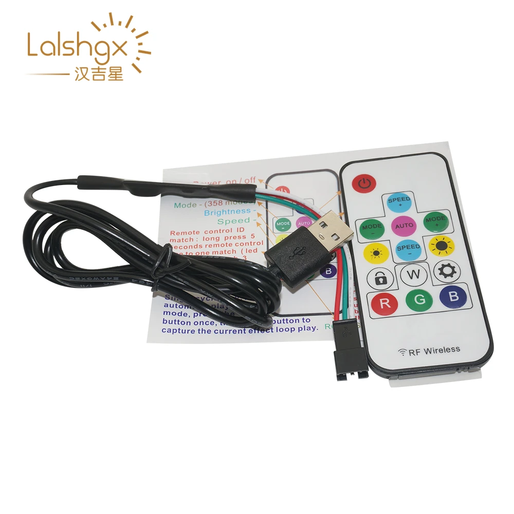 DC5V Pixel Digital Full color RGB LED Strip Tape Controller RF Remote USB plug for 2812 2811 led Light | Лампы и освещение