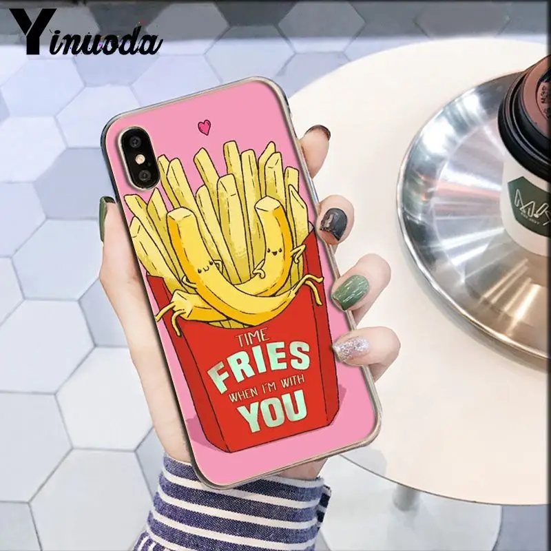 Милый мультфильм фри бургер авокадо еда Новинка чехол для телефона Fundas чехол для iPhone 6S 6plus 7plus 8 8Plus X Xs MAX 5 5S XR