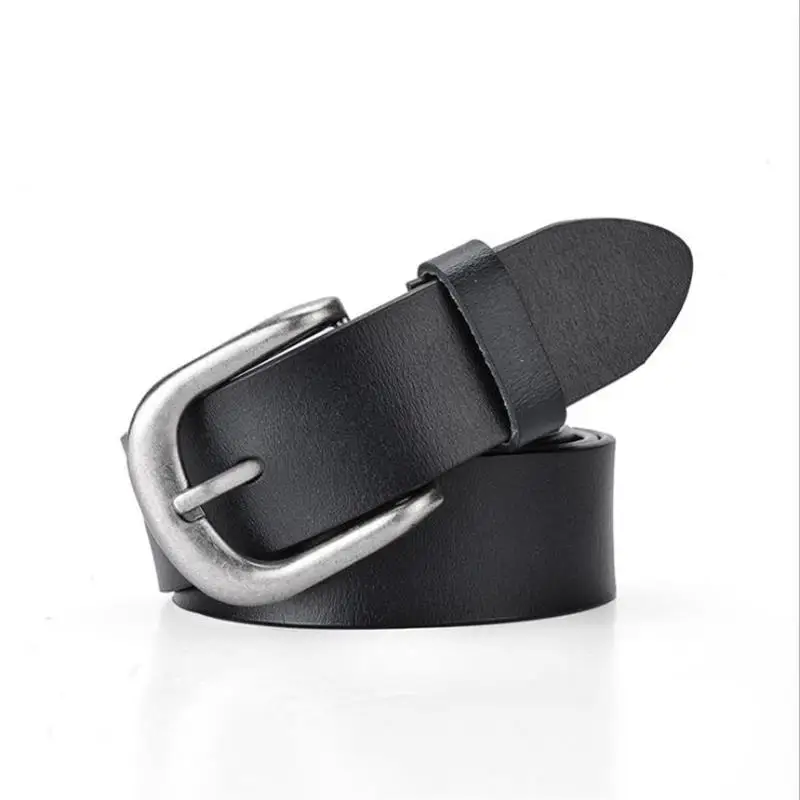 Black SupSindy кожаные ремни для женщин, Модный женский пояс с пряжкой, роскошный синий женский ремень из натуральной кожи, джинсы высокого качества - Цвет: Black