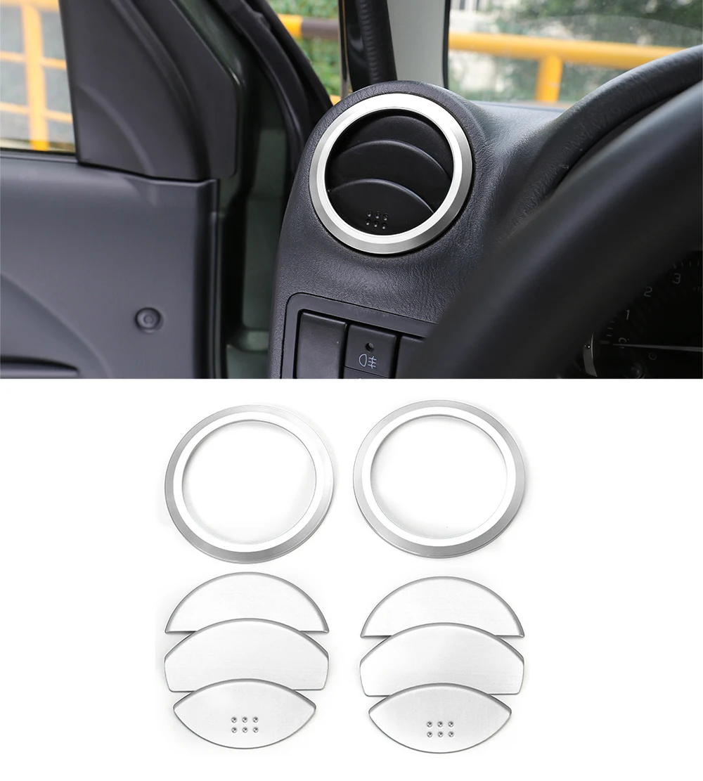 SHINEKA Newest Aluminum Decoration Cover Trim Air Conditioning AC Vent Outlet Ring Sticker for Suzuki Jimny Car Accessories