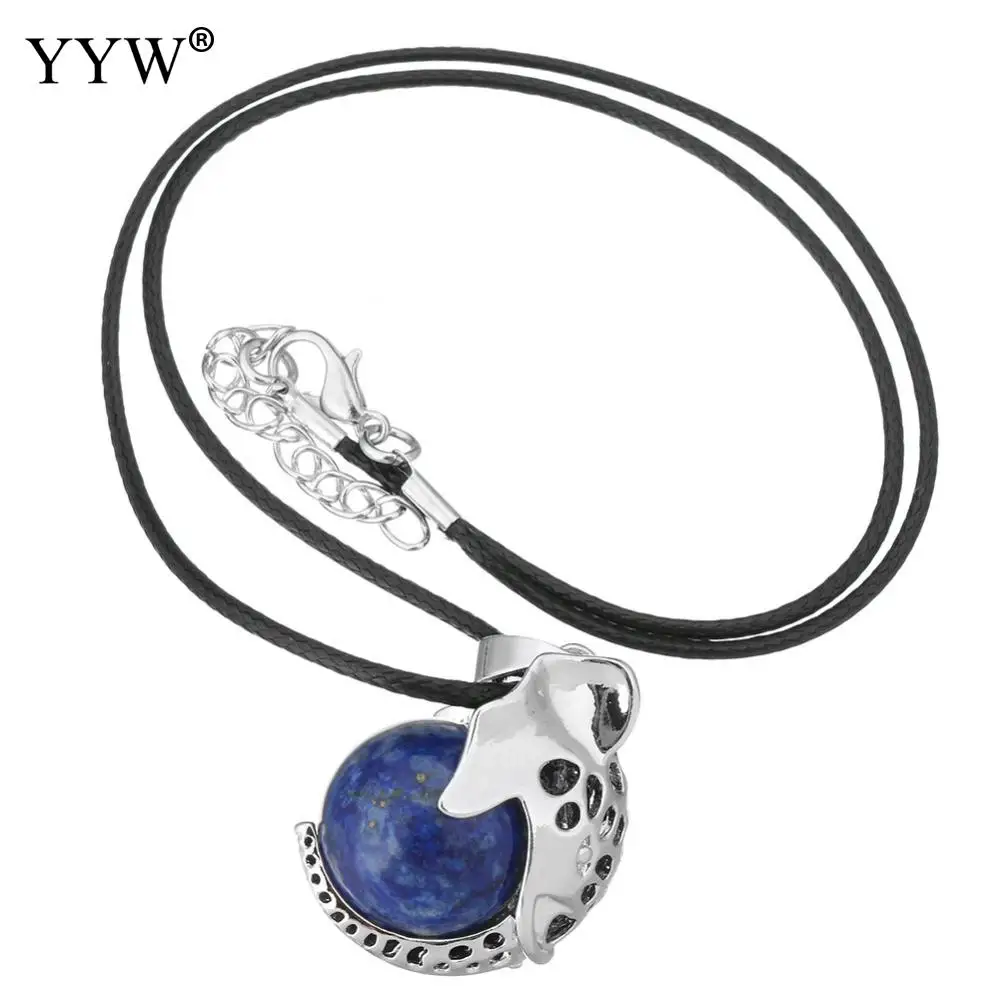 Collier Mix Color Elephant Pendant Necklace Natural Stone Choker Sale Leather Chain Necklaces Cute Gifts for Mother Gift | Украшения и