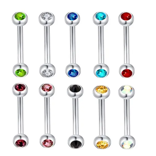 1.2-8-3 SILVER JUNLOWPY 1 шт. стальное Кристальное кольцо для носа пирсинг бровей изогнутая штанга банан пирсинг Bijoux Серьги для губ спиральный для хряща Tragus - Окраска металла: 1.2-8-3 SILVER