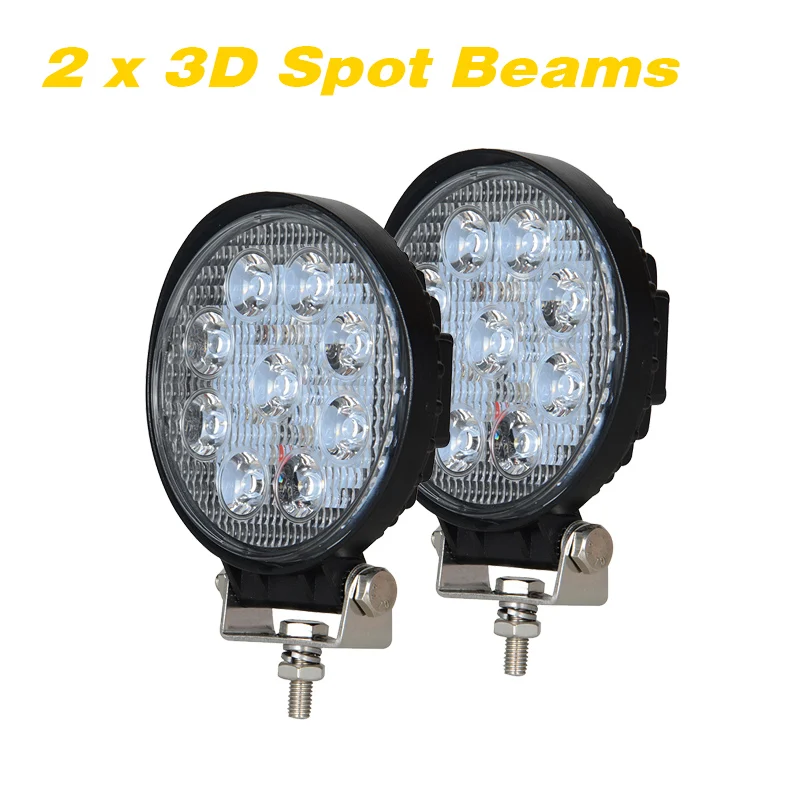 2 x 3D Spot Beams 2 шт. 12 В 4D 3D 27 Вт внедорожный светодиодный светильник Точечный светильник точечный луч для джипа УАЗ 4x4 автомобиль 4WD Лодка внедорожник ATV Грузовик Мотоцикл - Цвет: 2 x 3D Spot Beams