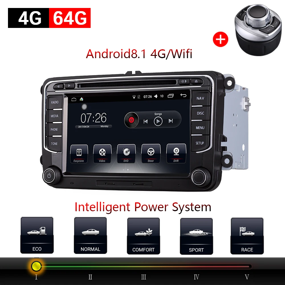 Автомобильный мультимедийный плеер 2 Din Android 8 1 DVD для VW/Volkswagen/Golf/Polo/Tiguan/Passat/Jetta