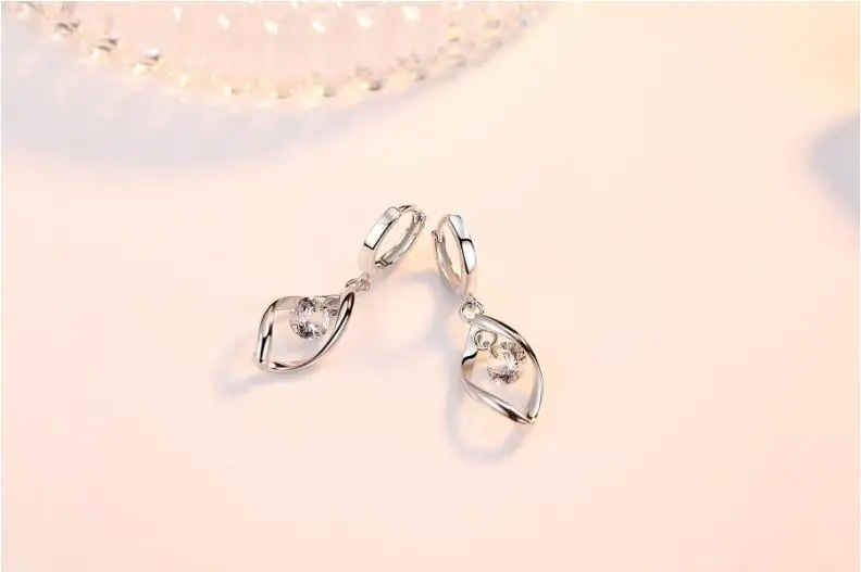 925 стерлингового серебра Новое поступление Модный Блестящий Кристалл ladies'stud серьги ювелирные изделия из жемчуга для женщин Женский, не вызывает аллергию, дешево