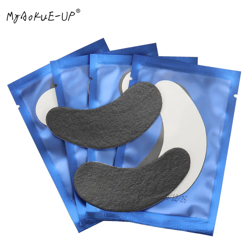 blue black 100 пар/лот патчи для наращивания ресниц под накладки для глаз гелевые инструменты для макияжа наклейки для накладных ресниц - Цвет: blue black