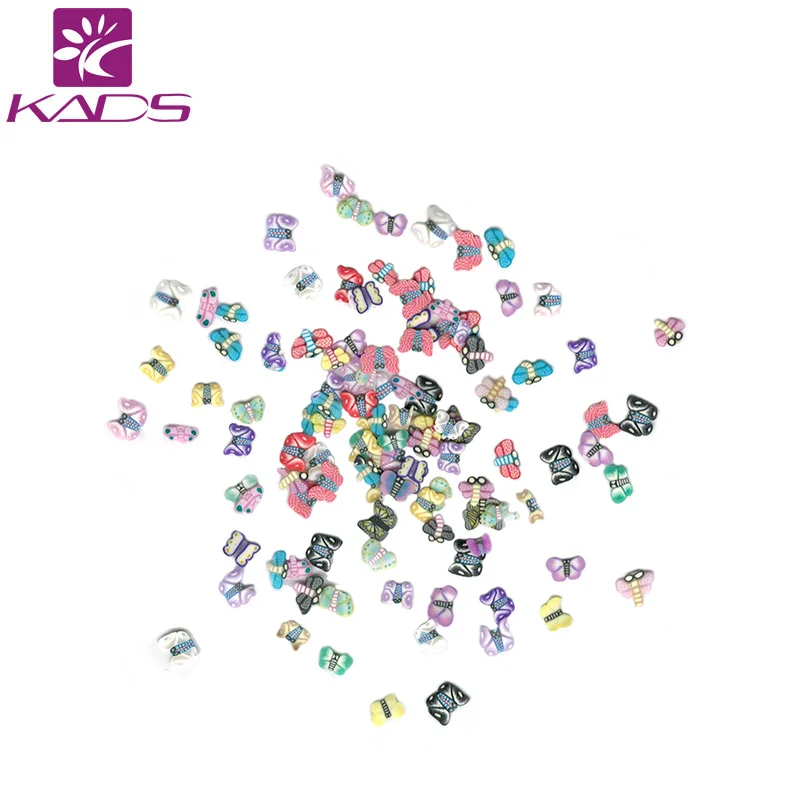 KADS Ногтя Совет Fimo Украшения Кусочек Цвет Полимер Ломтик Бабочка Мягкая