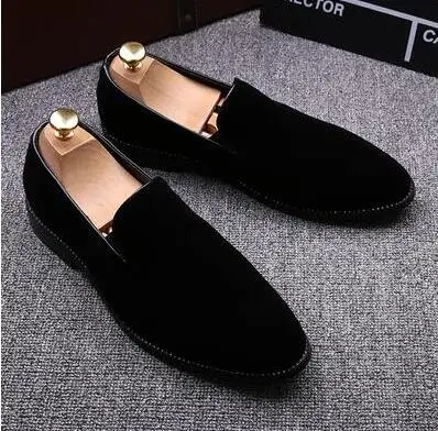 Мужские Винтажные бархатные повседневные туфли зеленые лоферы дышащие Слиперы