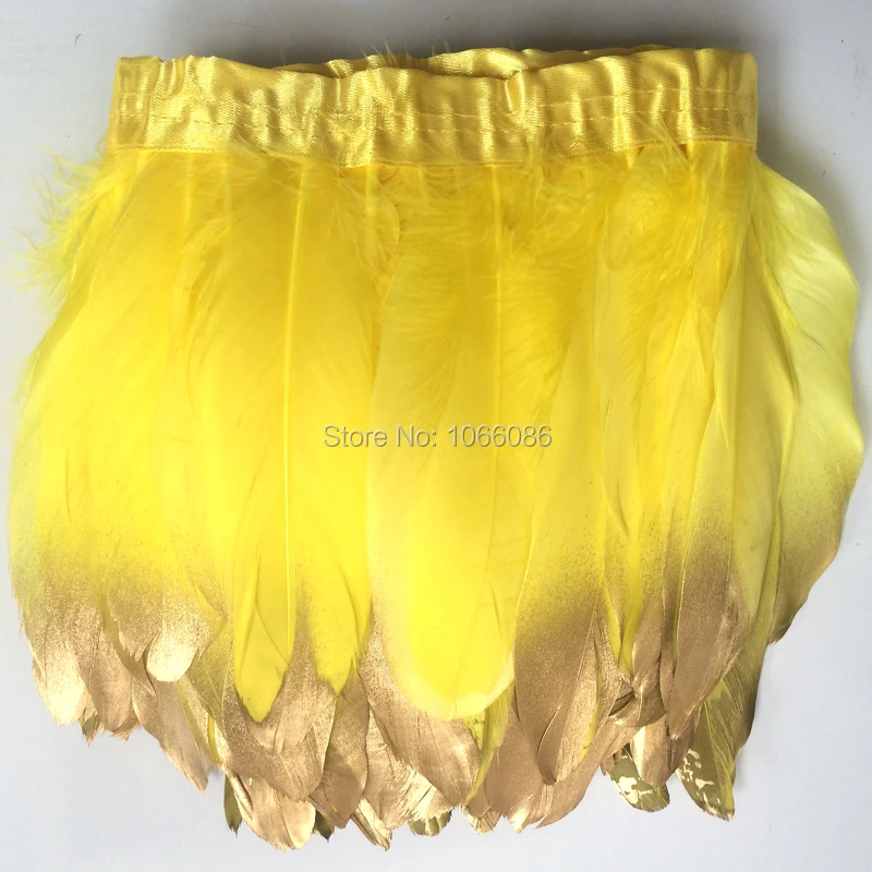 2 ярда/партия золотистые окраски размеры 15 20 см|feather fringe|goose feathersfeathers trim fringe |
