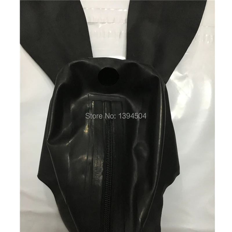 Быстрая доставка сексуальная черная латексная Рождественская маска кролика