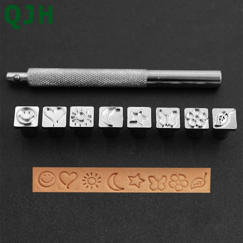 8 шт./компл. ручной работы кожаный комплект печатей резьба по дереву швейные