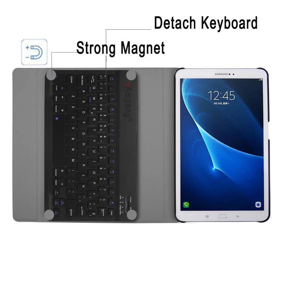 Чехол с испанской клавиатурой для samsung Galaxy Tab A A6 10,1 SM-T580 SM-T585 T580 T585, кожаный чехол для планшета, bluetooth-клавиатура