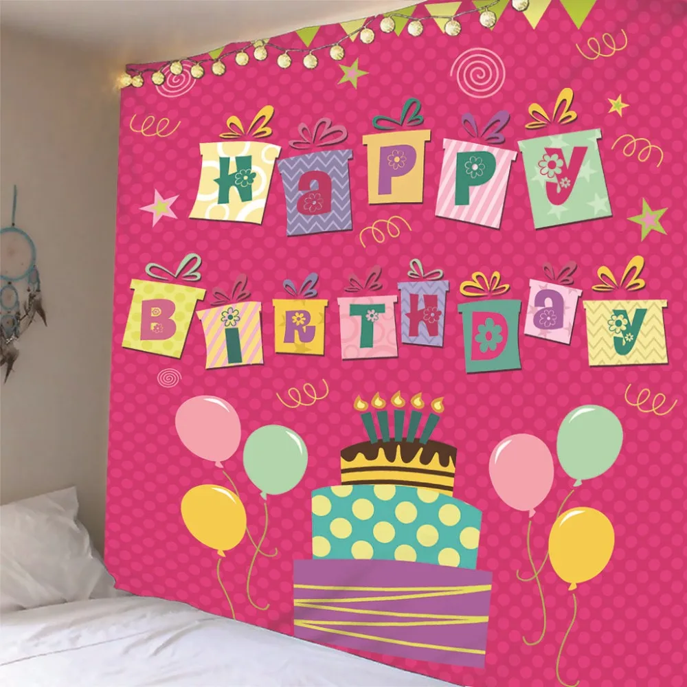 Настенный подвесной гобелен с днем рождения для детей декоративное покрывало
