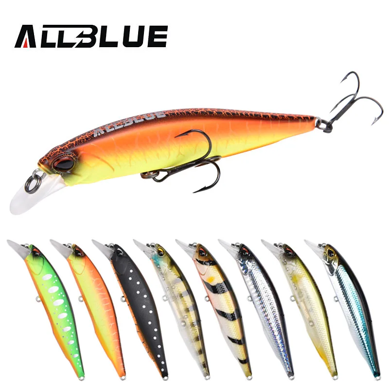 

ALLBLUE NEW 14.1g 100mm Fishing Lures DEPTH 0.8m-1.2m Long Distance Hard Bait Leurre Floating Wobblers Pike Bass SR100JB