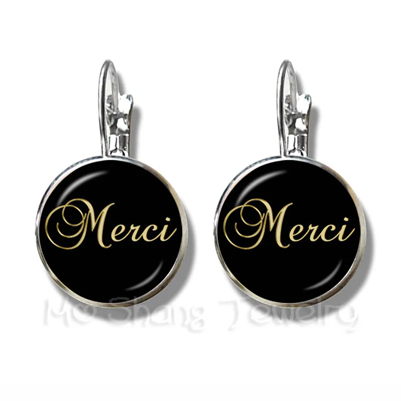 Teacher's Creative Gifts Earrings 16mm Glass Cabochon Teaching Women Girls Jewelry Merci Maitresse Dome Stud Gift | Украшения и