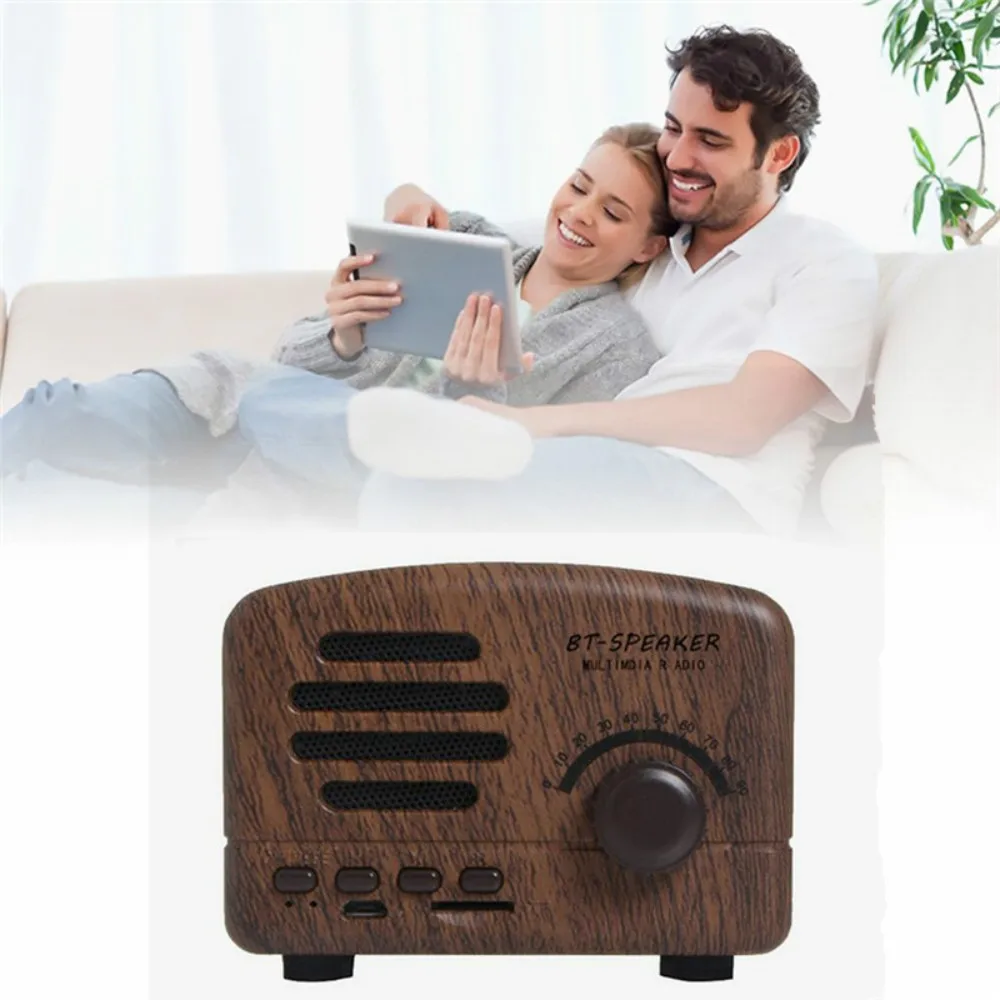 Ретро Винтаж радио супер бас FM мультимедиа динамик классический сабвуфер bluetooth