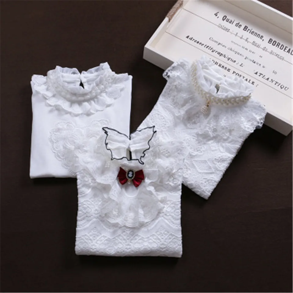 Одежда для маленьких девочек 2019 осенняя Блузка детская одежда школьная блузка