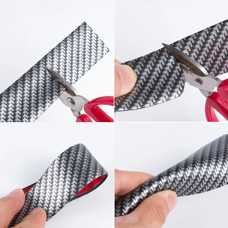 Автомобильная Наклейка 3D из углеродного волокна автомобильная Защита от царапин