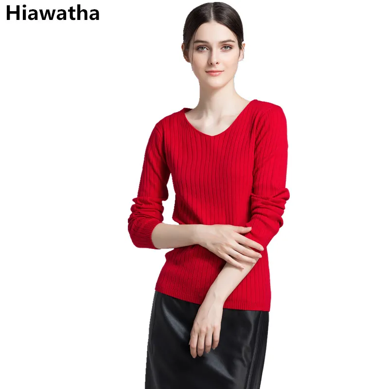 Гайавате осень-зима Одноцветный пуловер женское платье с v-образным воротом