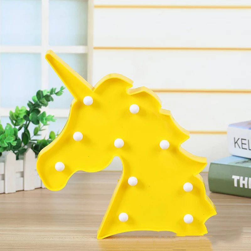 Ночник светильник Единорог LED голова детский ночник 3D Красочные лампы для