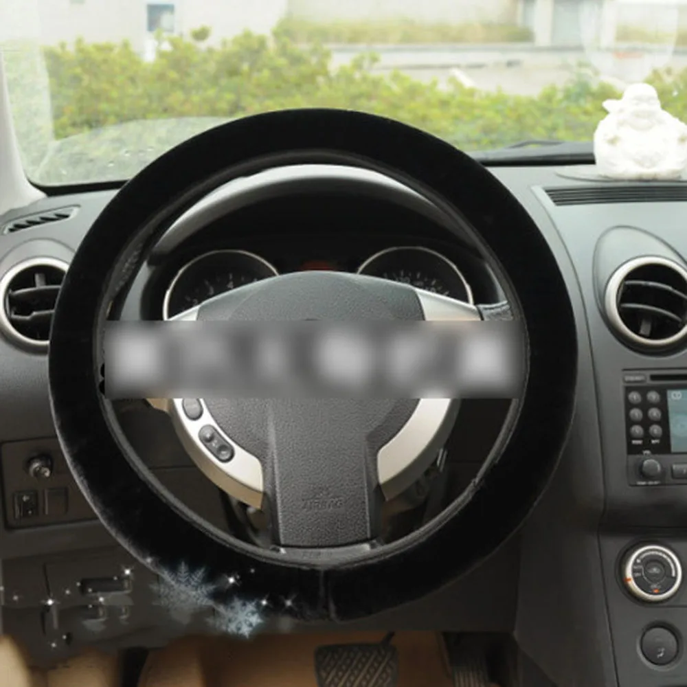 1 шт., мягкий теплый шерстяной плюшевый зимний чехол рулевого колеса автомобиля, универсальные автомобильные принадлежности, автомобильный Стайлинг, высокое качество, автомобильные аксессуары