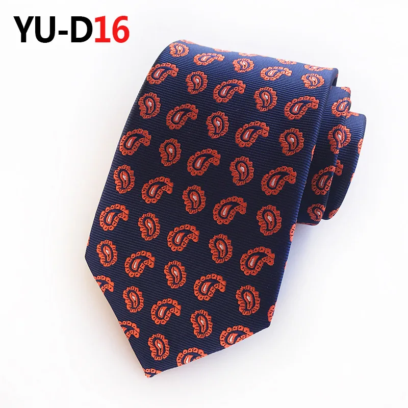 YU-D016 Классические мужские золотые клетчатые шелковые галстуки подходят для свадебной вечеринки - Цвет: YU-D016