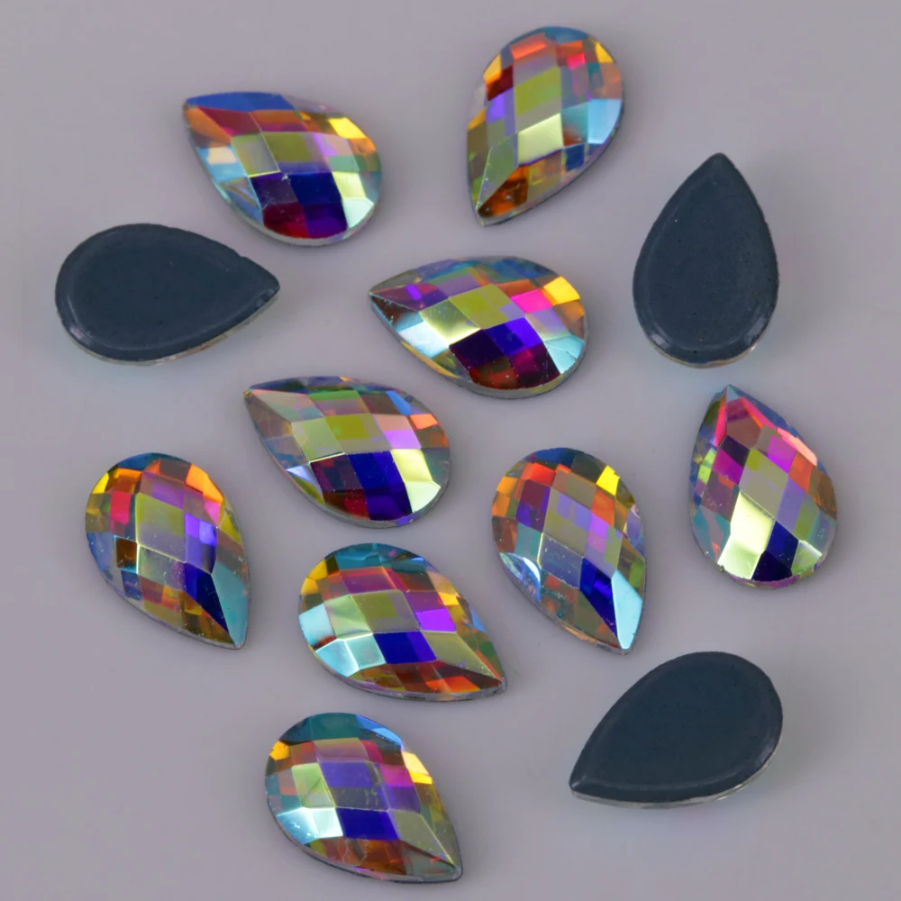 Бессвинцовый 5x8 мм кристалл AB груша Chessboard железо на кристальных камнях/Плоская