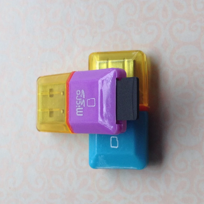 Портативный Мини Алмазный USB 2,0 высокоскоростной Micro SD SDHC TF кард-ридер случайный цвет