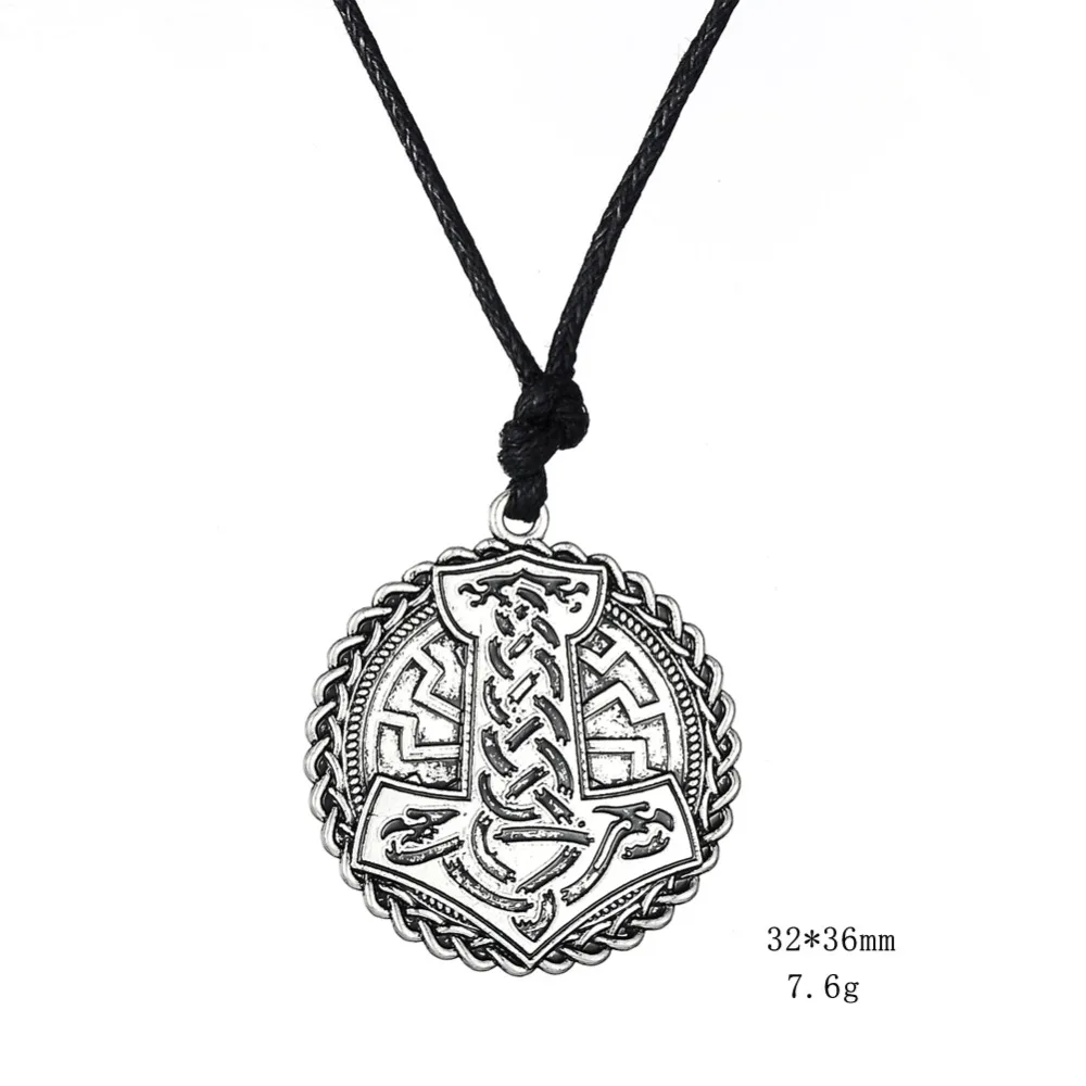 Teamer Ancient Vintage Thor's Hammer Pendant Necklace Supernatural Mjolnir Knots Amulet Wicca Jewelry Accessories For Men | Украшения и