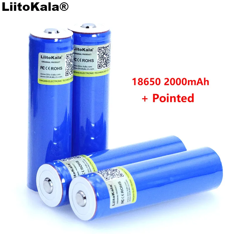 

Перезаряжаемая литиевая батарея LiitoKala 18650 3,7 в ма, батареи для вспышки, светодиодсветильник батарея + заостренный