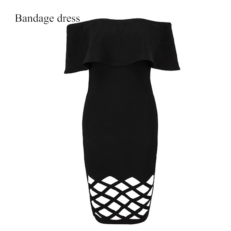2017 Mulheres повязки Vestido Прету Хем оборками облегающее pista Vestidos De Slash шеи oco из