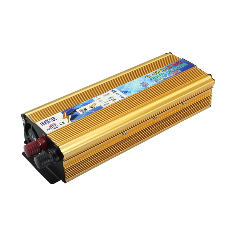 Золото 1500 Вт AC/DC 12V AC 220 Автомобильный инвертор Питание переключатель бортовой
