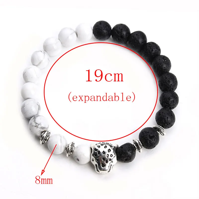 Браслет для йоги с головой леопарда тибетского Будды женский натуральный белый
