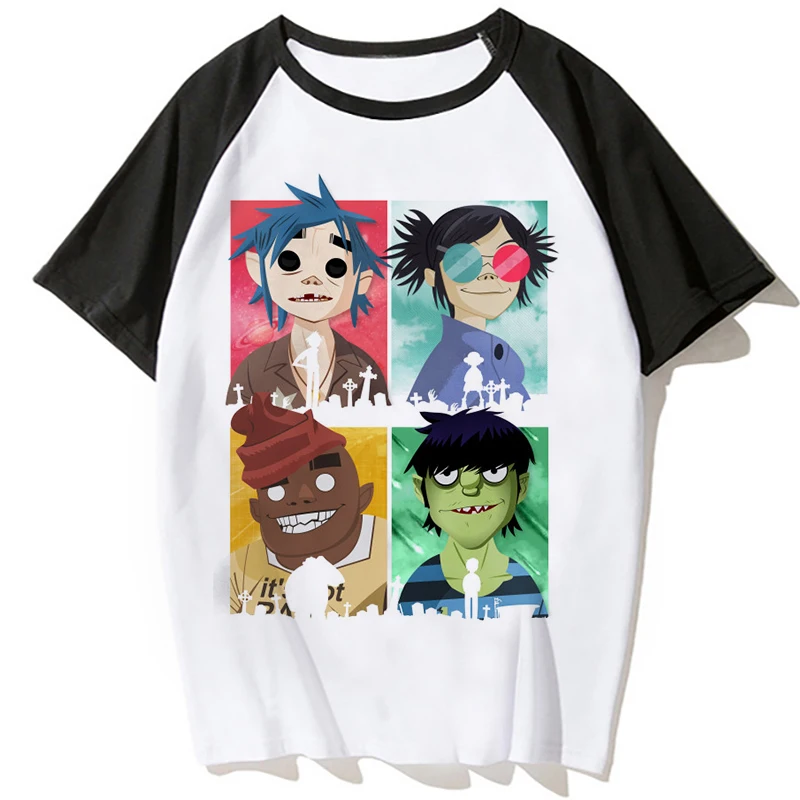 Gorillaz Футболка мужская летняя панк-рок футболка с коротким рукавом Мужская/Женская забавная футболка Музыкальная Группа Gorillaz Топ Футболка