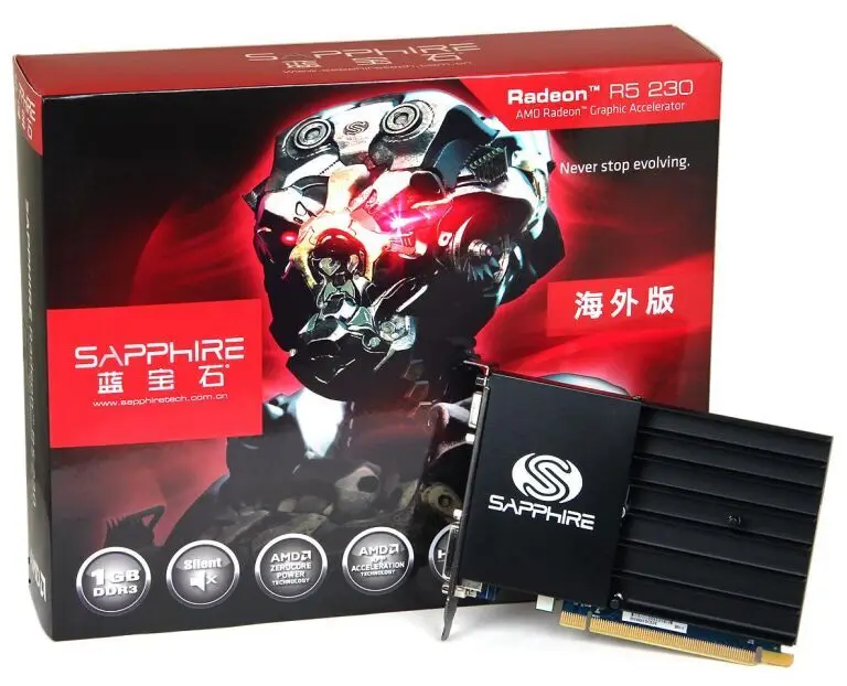 Видеокарта Sapphire R5 230 игровая видеокарта для настольного ПК 1066 МГц 64 бит VGA HDMI PCI-E 2 0